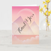 ドリーミーパステルマウンテンランドスケープありがとう カード (黄色い花)