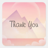 ドリーミーパステルマウンテンランドスケープありがとう スクエアシール (正面)