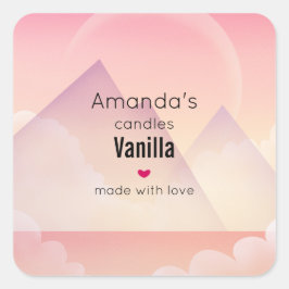 ドリーミーパステルマウンテンランドスケープキャンドルビジネス スクエアシール