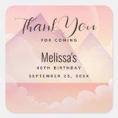 ドリーミーパステルマウンテンランドスケープ感謝してい誕生日 スクエアシール (正面)