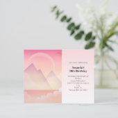 ドリーミーパステルマウンテンランドスケープ誕生日招待状 ポストカード (スタンド正面)
