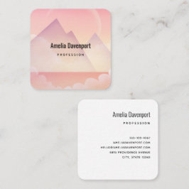 ドリーミーパステルマウンテンランドスケープ スクエア名刺