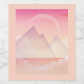 ドリーミーパステルマウンテンランドスケープ ワインラベル (シングルラベル)