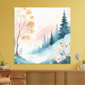 ドリーミーパステル抽象芸術ウォーターカラーウォールアート キャンバスプリント (インサイチュ (リビング))