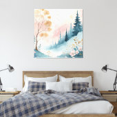 ドリーミーパステル抽象芸術ウォーターカラーウォールアート キャンバスプリント (インサイチュ (寝室))