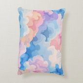 ドリーミーパステル抽象芸術クラウドパターンの水彩画 アクセントクッション (裏面(縦))