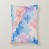 ドリーミーパステル抽象芸術クラウドパターンの水彩画 アクセントクッション (正面(垂直))