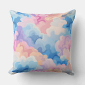 ドリーミーパステル抽象芸術クラウドパターンの水彩画 クッション (正面)