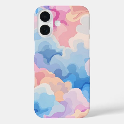 ドリーミーパステル抽象芸術クラウドパターンの水彩画 Case-Mate iPhoneケース (裏面)