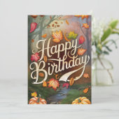 ドリーミーパンプキンオータム秋ハッピーバースデー カード (スタンド正面)