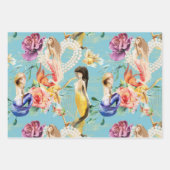 ドリーミーパーソナライズされたマーメイド&マーメイドはかりで測 ラッピングペーパーシート (正面)
