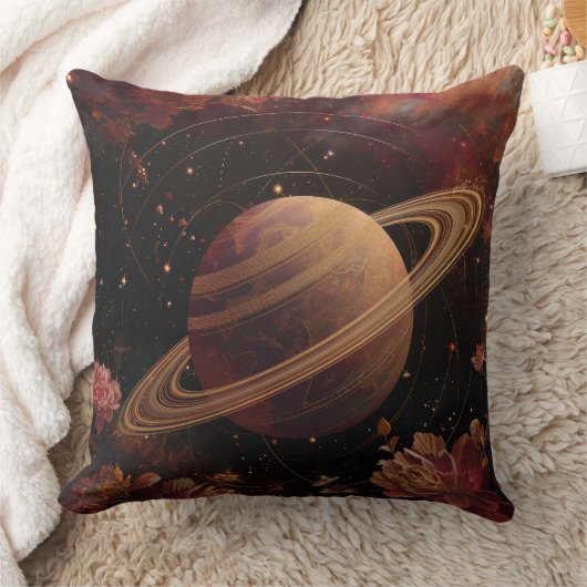 ドリーミーパープルコスモス結晶惑星 クッション (ブランケット)