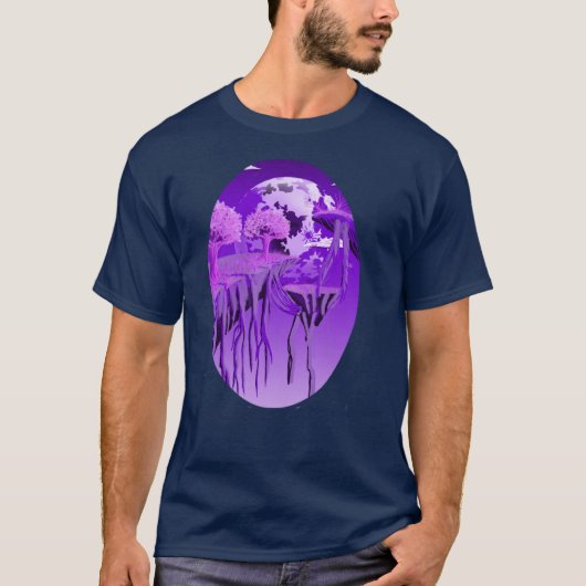 ドリーミーパープルスカイ – 自然の美意識を表現したTシャツ Tシャツ (正面)