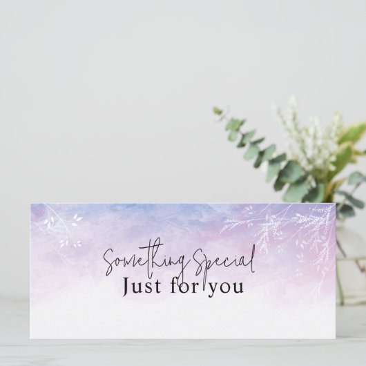 ドリーミーパープルフローラの水の色ギフトカード (スタンド正面)