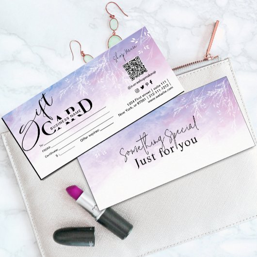 ドリーミーパープルフローラの水の色ギフトカード
