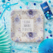 ドリーミーパープルブルーミスト金ゴールドパールフローラ ペーパープレート (パーティー)