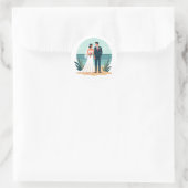 ドリーミービーチ結婚式シール ラウンドシール (バッグ)