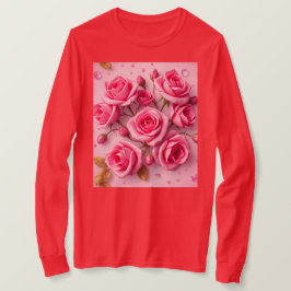 ドリーミーピンクのバラTシャツ Tシャツ