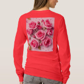 ドリーミーピンクのバラTシャツ Tシャツ (裏面)