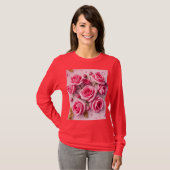 ドリーミーピンクのバラTシャツ Tシャツ (正面フル)