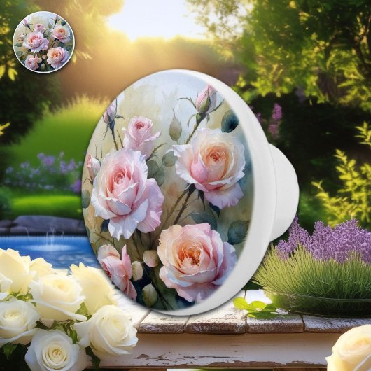 ドリーミーピンクウォーターバラ セラミックノブ