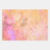 ドリーミーピンクオレンジウォーターカラーズトリオ ラッピングペーパーシート (正面3)