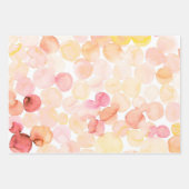 ドリーミーピンクオレンジウォーターカラーズトリオ ラッピングペーパーシート (正面2)