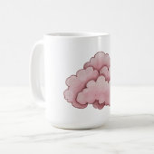 ドリーミーピンククラウドデザイン – ソフトお洒落と コーヒーマグカップ (正面左)