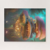 ドリーミーピンクツリーハウスデジタルアート ジグソーパズル (横)