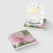 ドリーミーピンクハイビスカスフローラ ストーンコースター (横)