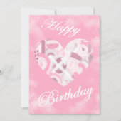 ドリーミーピンクハートハッピーバースデーデイカード シーズンカード (正面)