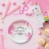 ドリーミーピンクパームツリーズ&ストリングライトパーティー ペーパープレート (パーティー)