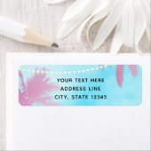 ドリーミーピンクパームツリーズ&ブルースカイストリングライト ラベル (インサイチュ)