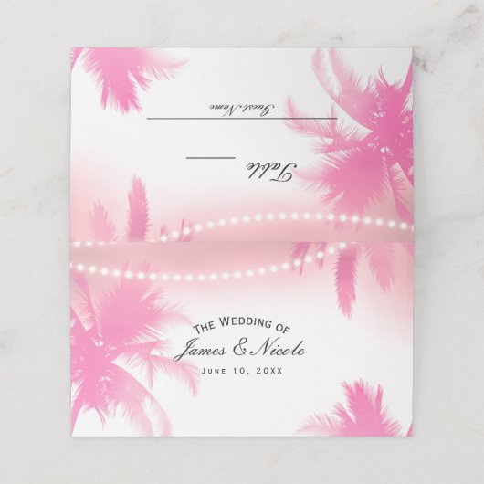 ドリーミーピンクパームツリーズ&ライツテーブルシートプレイス プレイスカード (外部開封)