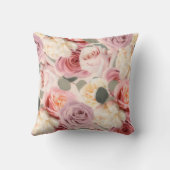 ドリーミーピンクフローラエレガントシャビーシックバラ クッション (裏面)