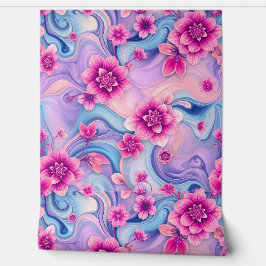 ドリーミーピンクフローラスワールオンパステルウォーター色 壁紙