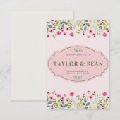 ドリーミーピンクフローラ結婚式招待状 招待状 (正面/裏面)