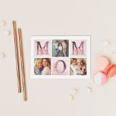 ドリーミーピンクフローラMOMフォトコラージュバレンタイン カード