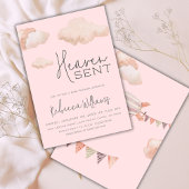 ドリーミーピンク天国送信スカイテーマガールベビーシャワー 招待状