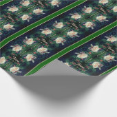 ドリーミーピーチバラパーソナライズされた誕生日 ラッピングペーパー (角)