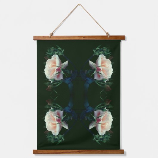 ドリーミーピーチバラ抽象芸術 吊り下げ型タペストリー (正面)