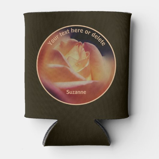 ドリーミーピーチバラ パーソナライズされた 缶クーラー (正面)