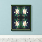 ドリーミーピーチバラ&ブズ抽象芸術 キャンバスプリント (インサイチュ (ウッドフロア))