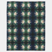 ドリーミーピーチバラ&ブズ抽象芸術 フリースブランケット (正面)