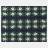 ドリーミーピーチバラ&ブズ抽象芸術 フリースブランケット (正面(横))