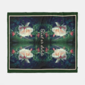 ドリーミーピーチバラ&ブズ抽象芸術 フリースブランケット (正面(横))