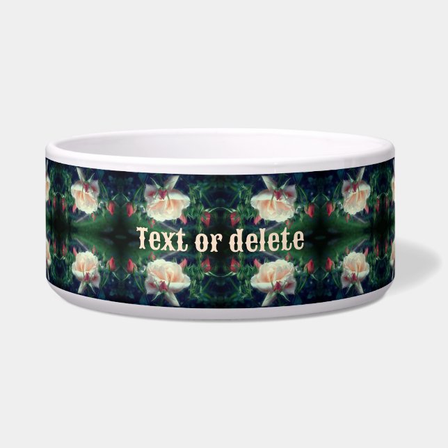 ドリーミーピーチバラ&ブズ抽象芸術 ボウル (正面)