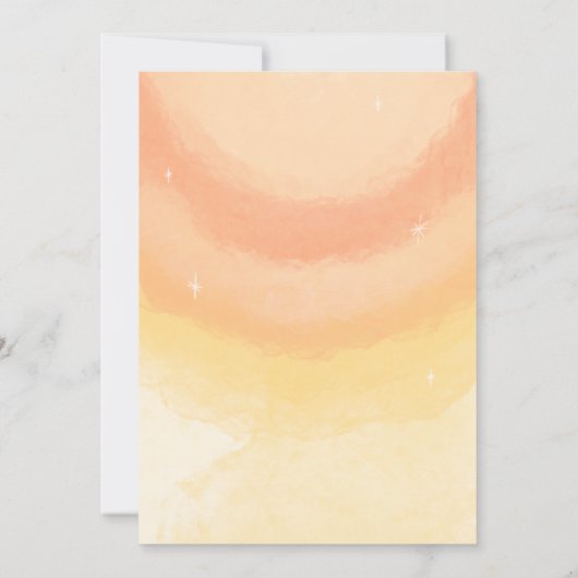 ドリーミーピーチ&イエローウォーターカラーサンベビーシャワー 招待状 (裏面)