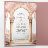 ドリーミーフェアユタリーパレスダスティバラQRコード結婚ズ 三つ折り招待状 (内部最初)