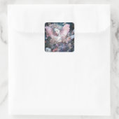 ドリーミーフェアリーガールピンクブルーファンタジーアート スクエアシール (バッグ)